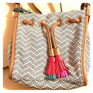 Black and white Fossil crossbody purse